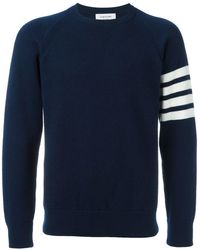 Thom Browne - Fully Fashioned French Terry Crewneck Sweatshirt In Navy Cashmere - Lyst