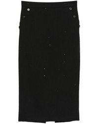 ERMANNO FIRENZE - Crystal-Embellished Pinstripe Skirt - Lyst