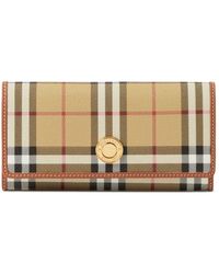 Burberry - Vintage Check Leather Wallet - Lyst