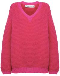 JW Anderson - Bouclé V-Neck Sweater - Lyst