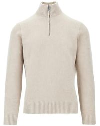 THE M.. - Half-Zip Ribbed-Knit Sweater - Lyst