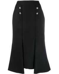 Alexander McQueen Buttoned Asymmetric Skirt - Black