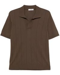 Kangra - Pointelle-Knit Polo-Collar T-Shirt - Lyst