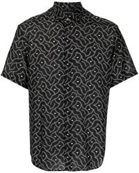 Emporio Armani Camisa con logo estampado - Negro