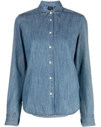 Aspesi - Fitted Button-Down Denim Shirt - Lyst