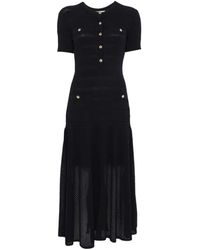 Maje - Ribbed-Knit Button-Up Midi Dress - Lyst