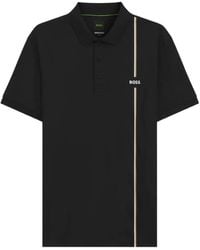 BOSS - Active Quick-Dry Polo Shirt With Signature Stripe - Lyst