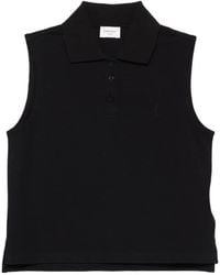 Saint Laurent - Cotton Sleeveless Polo Shirt - Lyst