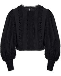 AllSaints - Hart Balloon-Sleeve Top - Lyst
