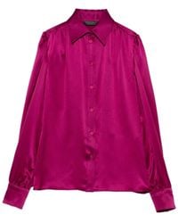 Balenciaga - Puffed-Shoulder Silk Shirt - Lyst