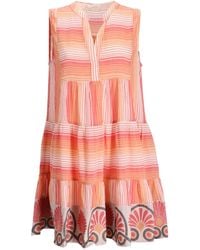 Devotion - Horizontal-striped Cotton Mini Dress - Lyst
