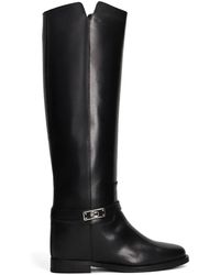 Via Roma 15 - Buckle-Strap Knee-High Boots - Lyst