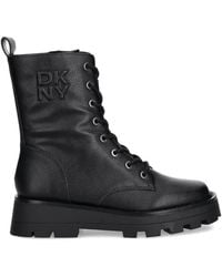 DKNY - Sejal Lace-Up Lug-Sole Boots - Lyst