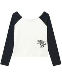 Mini Cream - Raglan-Sleeve Logo-Patch T-Shirt - Lyst