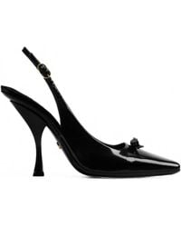 Dolce & Gabbana - Slingback Calfskin Heeled Pumps - Lyst
