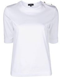 Fay - Epaulettes-detailed Piqué T-shirt - Lyst