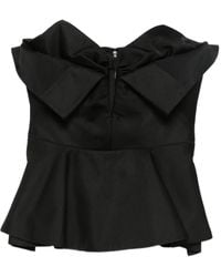 McQueen - Peplum Top Met Strikdetail - Lyst