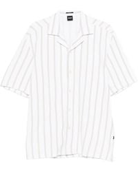 BOSS - Stripe-Pattern Ribbed Shirt - Lyst