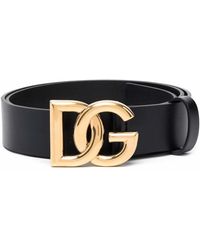 Dolce & Gabbana Dg ロゴ レザーベルト - ブラック
