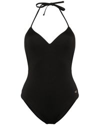 Emporio Armani - Rhinestone-logo Swimsuit - Lyst