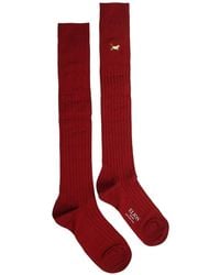 Elios Milano - Toro Embroidered Ribbed Socks - Lyst