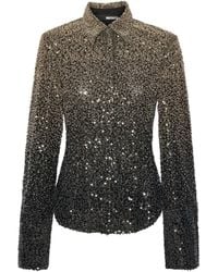 ROTATE BIRGER CHRISTENSEN - Chemise À Perles De Verre Brodées - Lyst