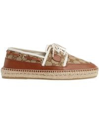 Gucci - GG Canvas & Leather Espadrille - Lyst