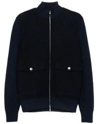 Eleventy - Ribbed-Knit Panelled Jacket - Lyst