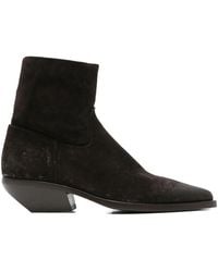 Elena Iachi - Pointed-Toe Suede Ankle Boots - Lyst