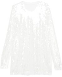 Norma Kamali - Mini-Jurk Met Pailletten En Ronde Hals - Lyst