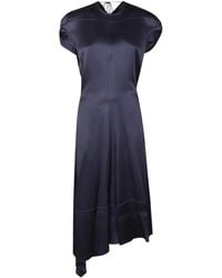 Victoria Beckham - Robe Mi-Longue À Ourlet Asymétrique - Lyst