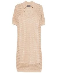 Lorena Antoniazzi - V-Neck Open-Knit Dress - Lyst