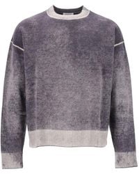 AMISH - Faded-Effect Wool Sweater - Lyst