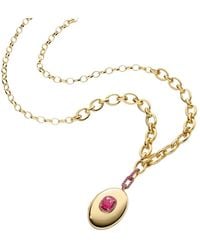 Monica Rich Kosann - Ruby Oval Locket Necklace - Lyst