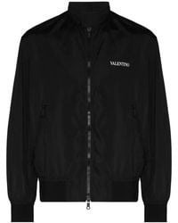 Valentino Garavani - Logo-Print Zip-Up Bomber Jacket - Lyst