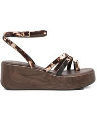 Exe' - Animal-Print Wedge Sandals - Lyst