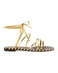 Gianvito Rossi - Nappa Tie Sandals - Lyst