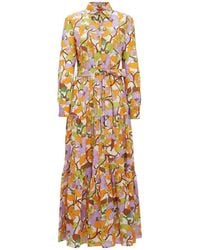 La DoubleJ - Bellini Floral-print Cotton Maxi Dress - Lyst
