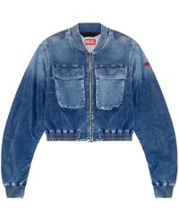DIESEL - De-Khlo-S Track Denim Bomber Jacket - Lyst