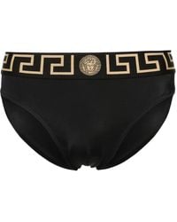 Versace - Stretch Polyamide Swim Briefs With Greek Motif - Lyst