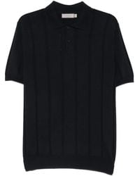 Canali - Ribbed-Knit Short-Sleeve Polo Shirt - Lyst