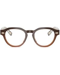 Brunello Cucinelli - Brille Mit Rundem Gestell - Lyst