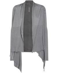 Rick Owens - Ribbed-Knit Asymmetric Cardigan - Lyst