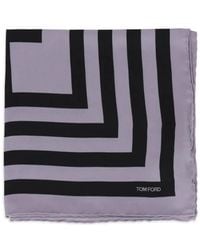 Tom Ford - Geometric-Print Logo-Detail Pocket Square - Lyst