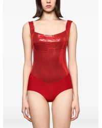 Atu Body Couture - Square-Neck Sequin Bodysuit - Lyst