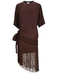 ANDAMANE - Azul Fringed T-Shirt Dress - Lyst