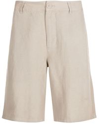 ARMANI EXCHANGE - Straight-Leg Linen Bermuda Shorts - Lyst
