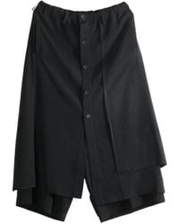 Yohji Yamamoto - Layered Button-Down Wide-Leg Trousers - Lyst
