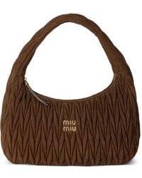 Miu Miu - Matelassé Suede Wander Shoulder Bag - Lyst
