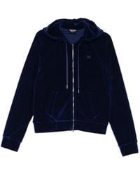 Tom Ford - Velour Tonal Tf Embroidered Zip Hoodie - Lyst